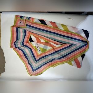 Coach Multi Colored Hadley Striped Square Scarf